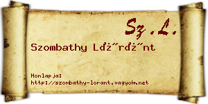 Szombathy Lóránt névjegykártya