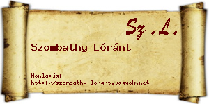 Szombathy Lóránt névjegykártya